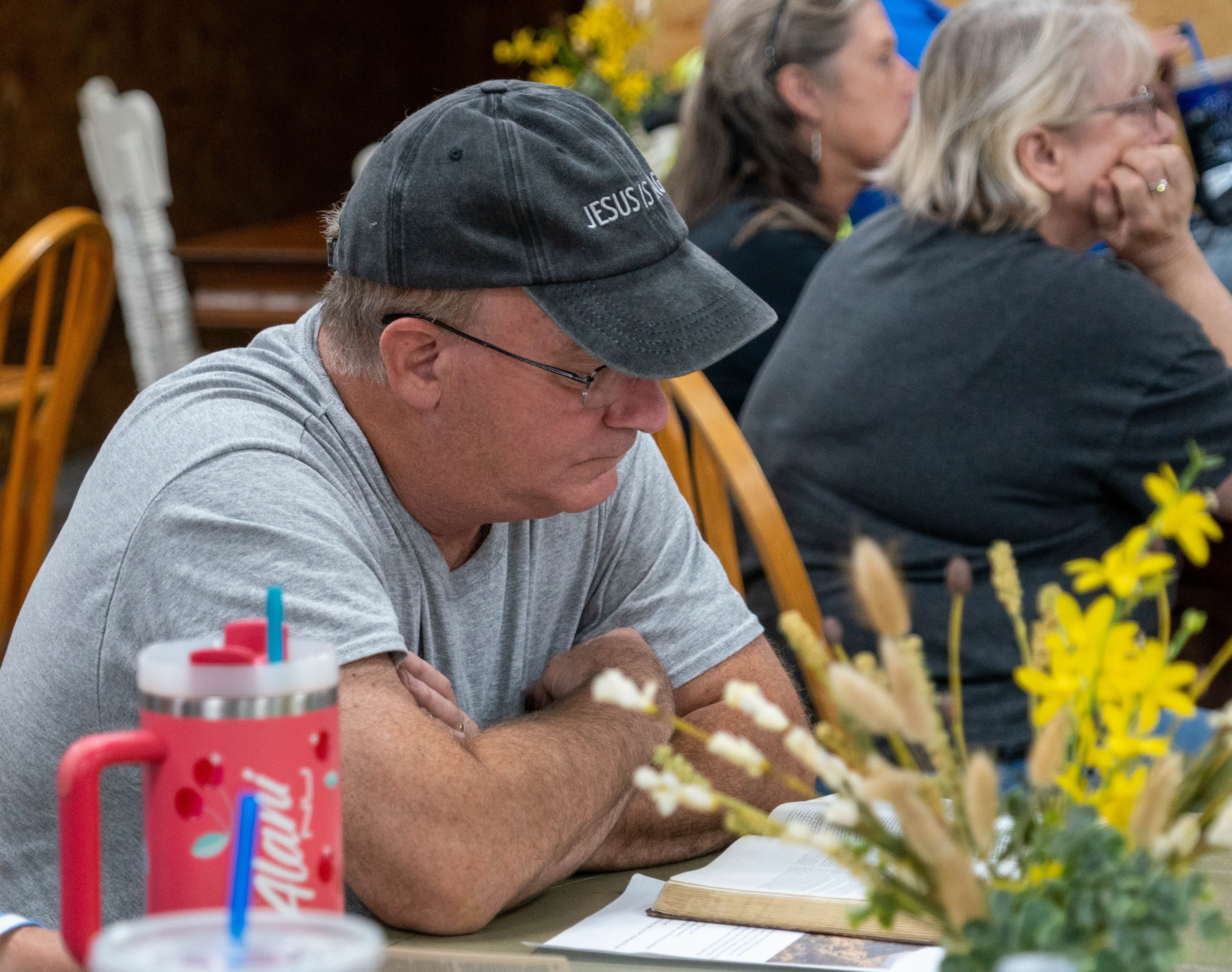 Adults participating in a Next Steps class at Cowboy Church